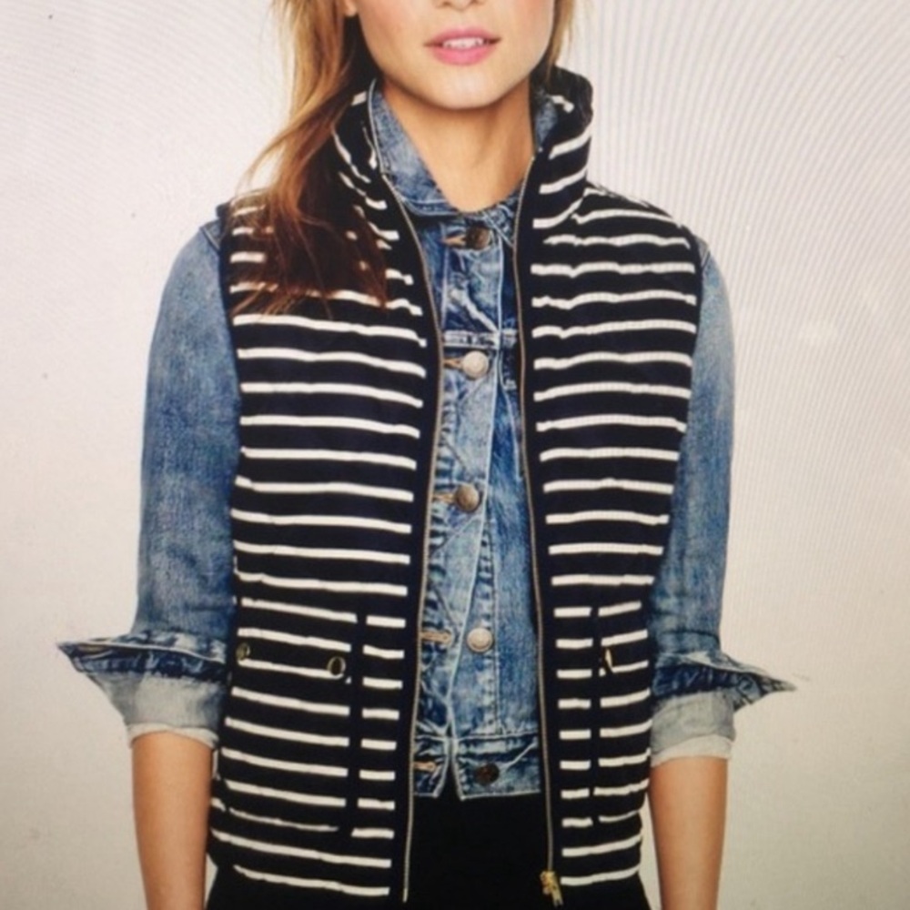 J. Crew Quilted Striped Excursion Vest